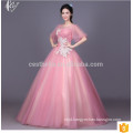 Fashionable Middle-length Sleeves Party Prom Light Blue Ball Gown Wedding Dress